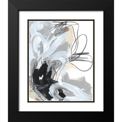 Tangled Threads V Black Modern Wood Framed Art Print with Double Matting by Vess, June Erica