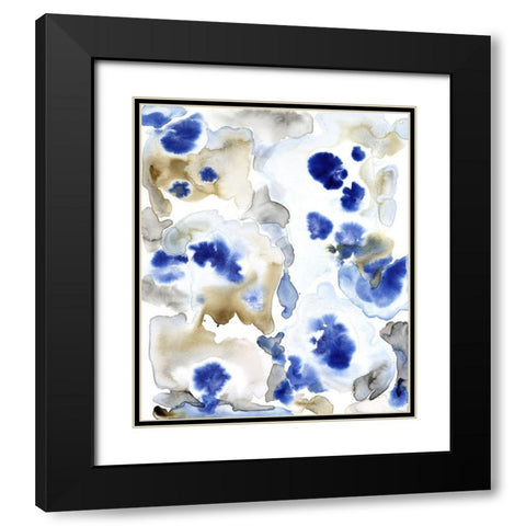 Blue Pansies II Black Modern Wood Framed Art Print with Double Matting by OToole, Tim