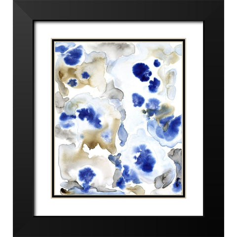 Blue Pansies II Black Modern Wood Framed Art Print with Double Matting by OToole, Tim