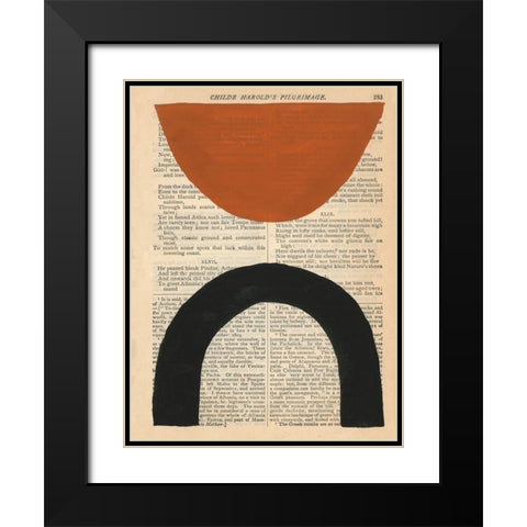 Modern Prose I Black Modern Wood Framed Art Print with Double Matting by Stramel, Renee W.