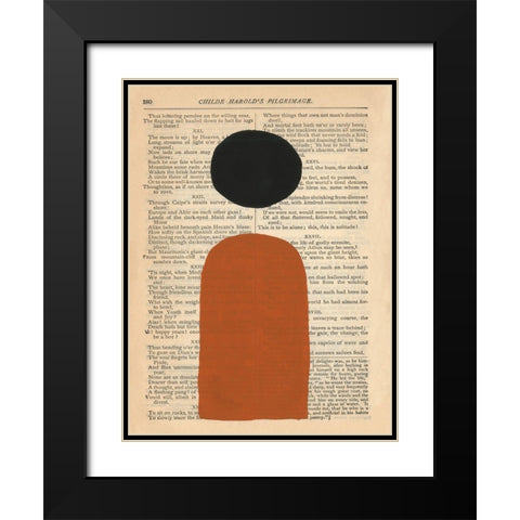 Modern Prose VII Black Modern Wood Framed Art Print with Double Matting by Stramel, Renee W.