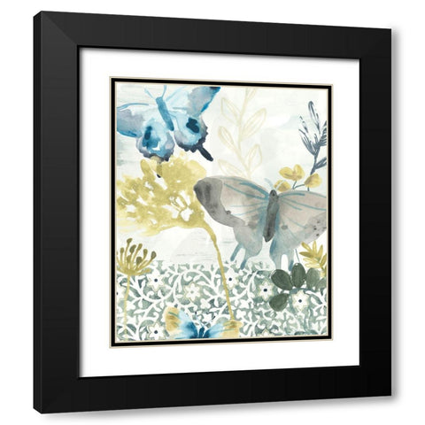 Butterfly Concerto I Black Modern Wood Framed Art Print with Double Matting by Vess, June Erica
