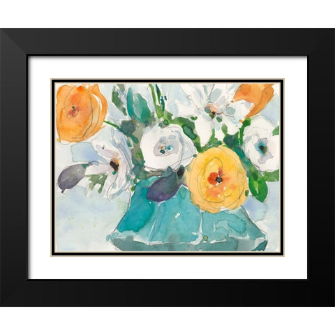 The Bouquet II Black Modern Wood Framed Art Print with Double Matting by Dixon, Samuel