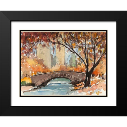 Autumn in New York - Study I Black Modern Wood Framed Art Print with Double Matting by Dixon, Samuel