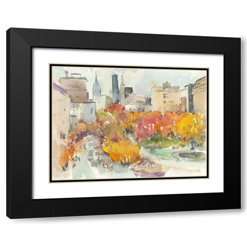 Autumn in New York - Study III Black Modern Wood Framed Art Print with Double Matting by Dixon, Samuel