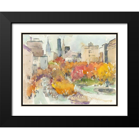 Autumn in New York - Study III Black Modern Wood Framed Art Print with Double Matting by Dixon, Samuel