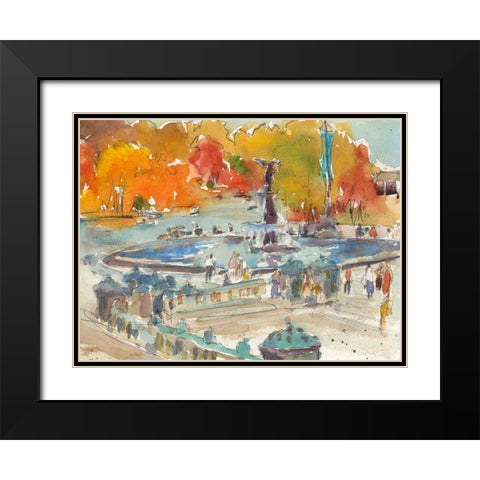 Autumn in New York - Study IV Black Modern Wood Framed Art Print with Double Matting by Dixon, Samuel