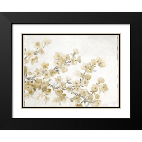 Neutral Cherry Blossom Composition II Black Modern Wood Framed Art Print with Double Matting by OToole, Tim