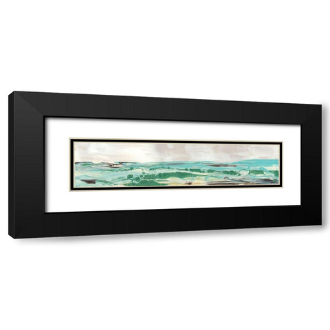 Mint and Aqua Horizon III Black Modern Wood Framed Art Print with Double Matting by Bramma, Lila