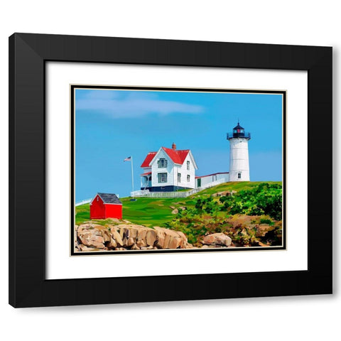 Nubble House I Black Modern Wood Framed Art Print with Double Matting by Kalina, Emily