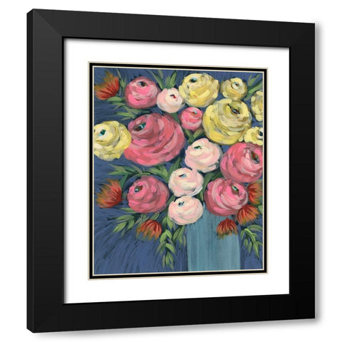 Loose Floral II Black Modern Wood Framed Art Print with Double Matting by Moore, Regina