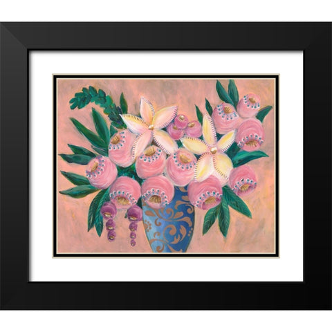 Floral Dujour I Black Modern Wood Framed Art Print with Double Matting by Moore, Regina