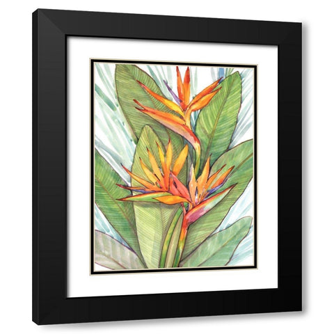 Tropical Botanical Paradise I Black Modern Wood Framed Art Print with Double Matting by OToole, Tim