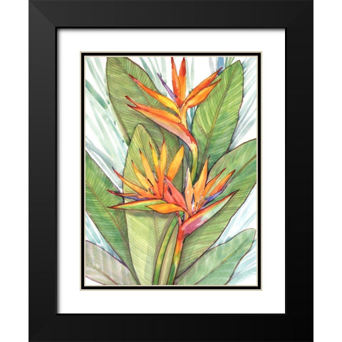 Tropical Botanical Paradise I Black Modern Wood Framed Art Print with Double Matting by OToole, Tim