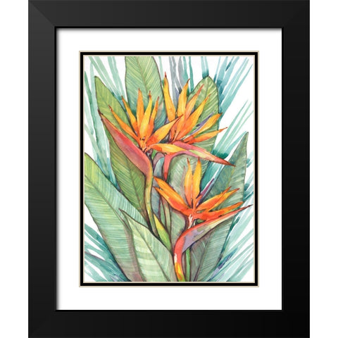 Tropical Botanical Paradise II Black Modern Wood Framed Art Print with Double Matting by OToole, Tim