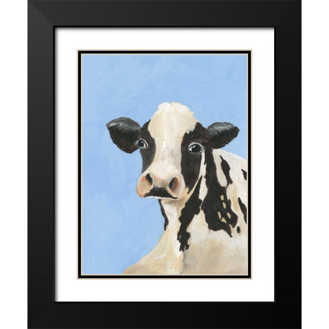 Cow-don Bleu III Black Modern Wood Framed Art Print with Double Matting by Moore, Regina