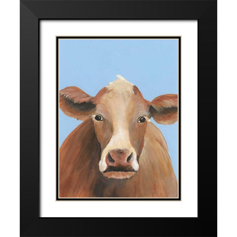 Cow-don Bleu IV Black Modern Wood Framed Art Print with Double Matting by Moore, Regina