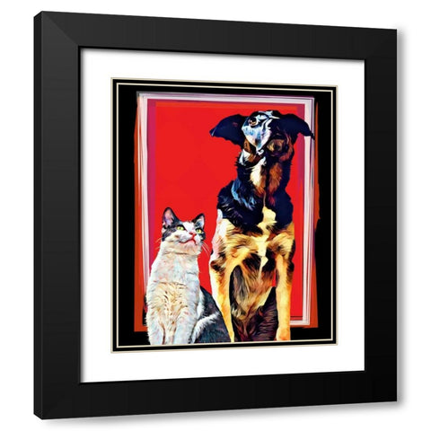 Pop Dog XV Black Modern Wood Framed Art Print with Double Matting by Curinga, Kim