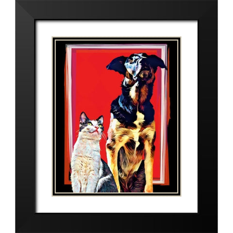 Pop Dog XV Black Modern Wood Framed Art Print with Double Matting by Curinga, Kim