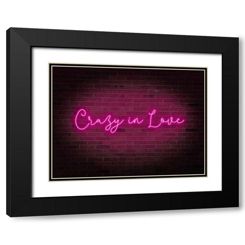 Neon Love II Black Modern Wood Framed Art Print with Double Matting by Popp, Grace