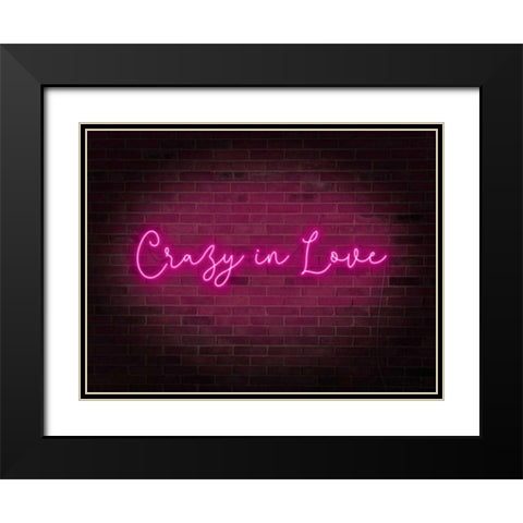 Neon Love II Black Modern Wood Framed Art Print with Double Matting by Popp, Grace