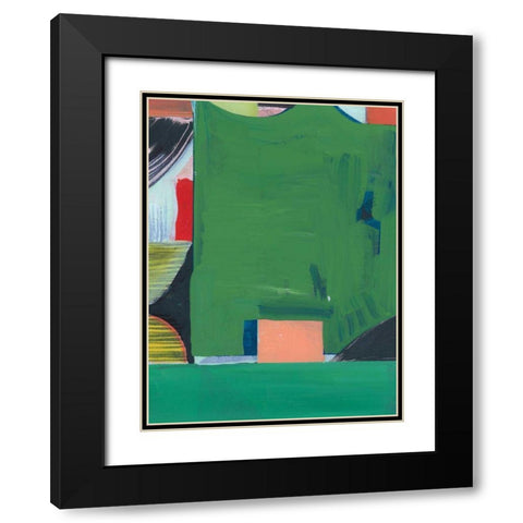 Teal Abstract II Black Modern Wood Framed Art Print with Double Matting by Bellissimo Art