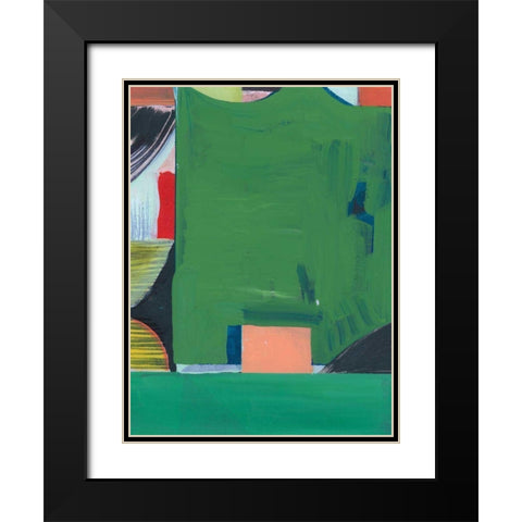 Teal Abstract II Black Modern Wood Framed Art Print with Double Matting by Bellissimo Art
