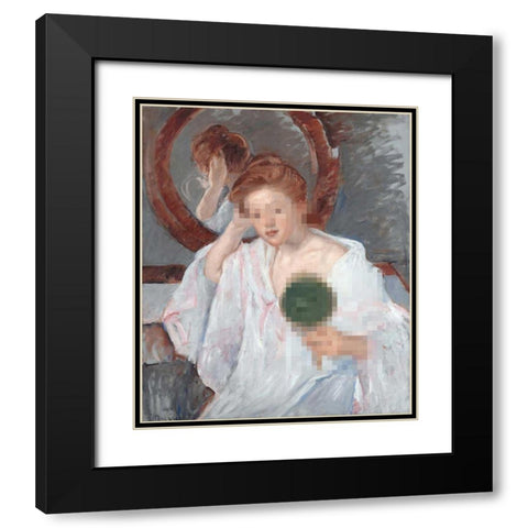Masked Master III Black Modern Wood Framed Art Print with Double Matting by Studio W