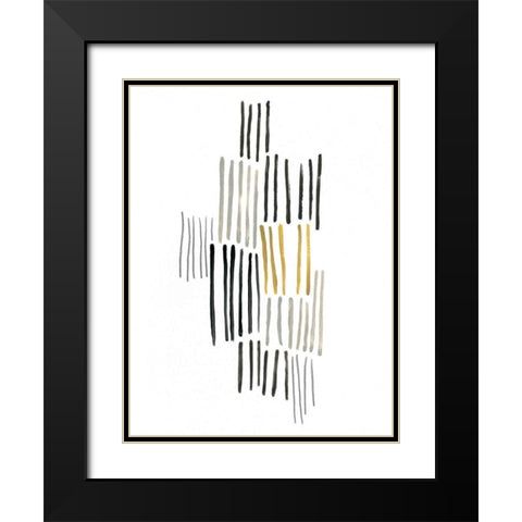 Ley Lines I Black Modern Wood Framed Art Print with Double Matting by Vess, June Erica