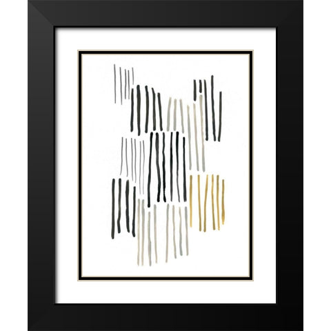 Ley Lines III Black Modern Wood Framed Art Print with Double Matting by Vess, June Erica
