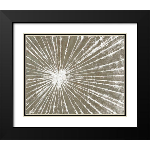 White Burst I Black Modern Wood Framed Art Print with Double Matting by Studio W