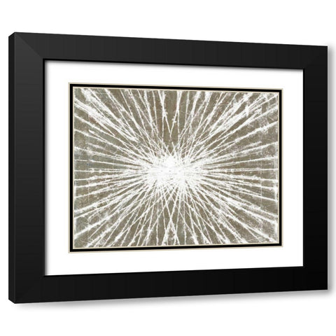White Burst II Black Modern Wood Framed Art Print with Double Matting by Studio W