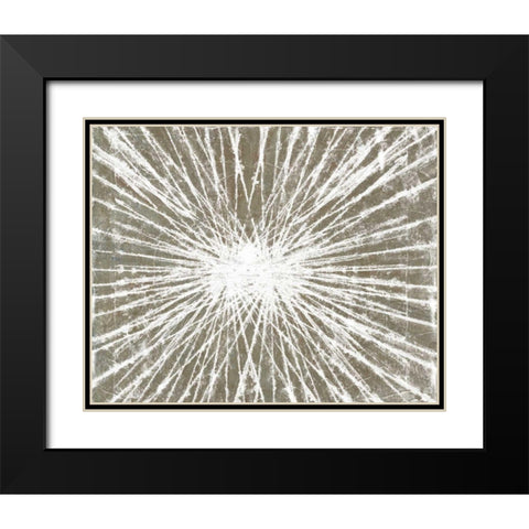 White Burst II Black Modern Wood Framed Art Print with Double Matting by Studio W