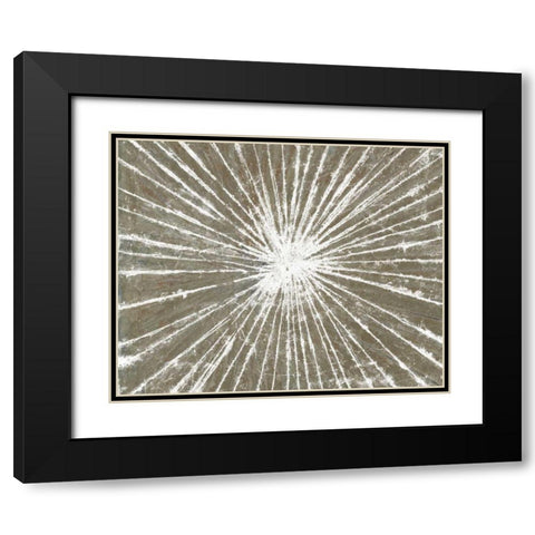White Burst III Black Modern Wood Framed Art Print with Double Matting by Studio W