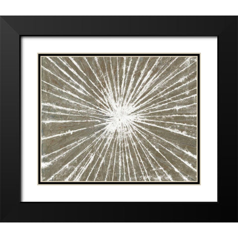 White Burst III Black Modern Wood Framed Art Print with Double Matting by Studio W