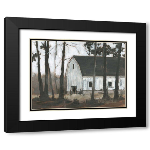 Autumn Barns II Black Modern Wood Framed Art Print with Double Matting by Harper, Ethan
