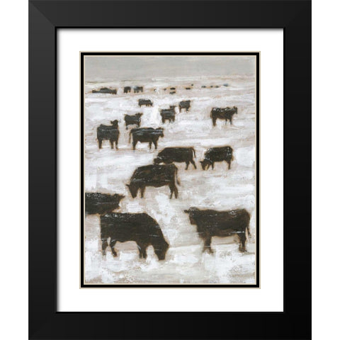 Winter Grazing I Black Modern Wood Framed Art Print with Double Matting by Harper, Ethan