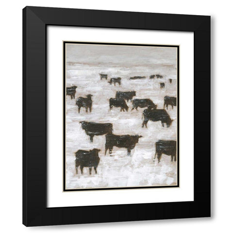 Winter Grazing II Black Modern Wood Framed Art Print with Double Matting by Harper, Ethan