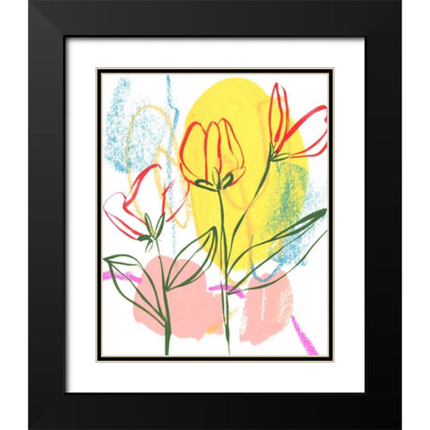 Tulip Formation II Black Modern Wood Framed Art Print with Double Matting by Wang, Melissa