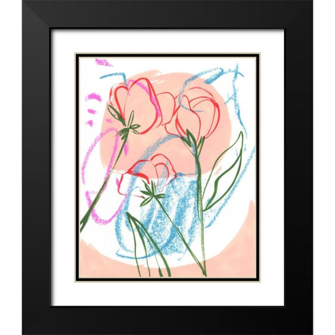 Tulip Formation III Black Modern Wood Framed Art Print with Double Matting by Wang, Melissa