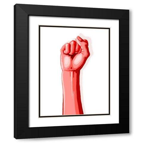 Color Block Fist I Black Modern Wood Framed Art Print with Double Matting by Popp, Grace