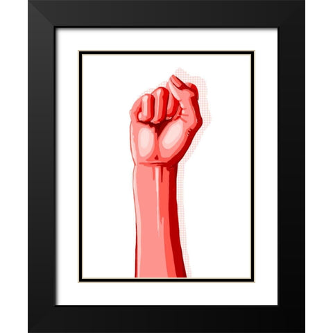 Color Block Fist I Black Modern Wood Framed Art Print with Double Matting by Popp, Grace