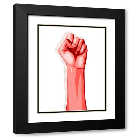 Color Block Fist II Black Modern Wood Framed Art Print with Double Matting by Popp, Grace