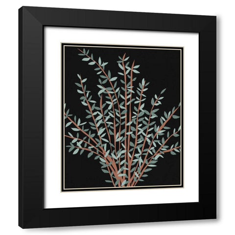 Gunni Eucalyptus II Black Modern Wood Framed Art Print with Double Matting by Wang, Melissa