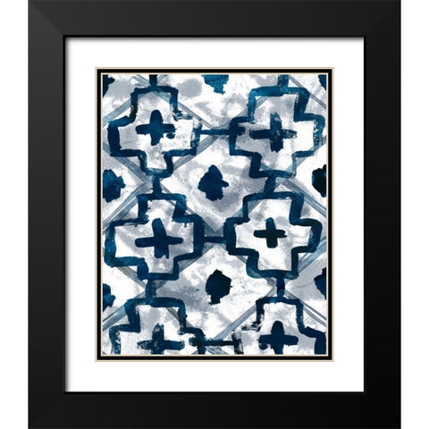 Indigo Memory VI Black Modern Wood Framed Art Print with Double Matting by Vess, June Erica