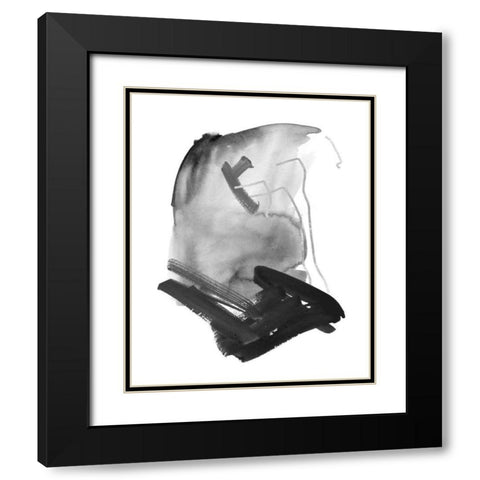 Black and Grey Collide IV Black Modern Wood Framed Art Print with Double Matting by Wang, Melissa