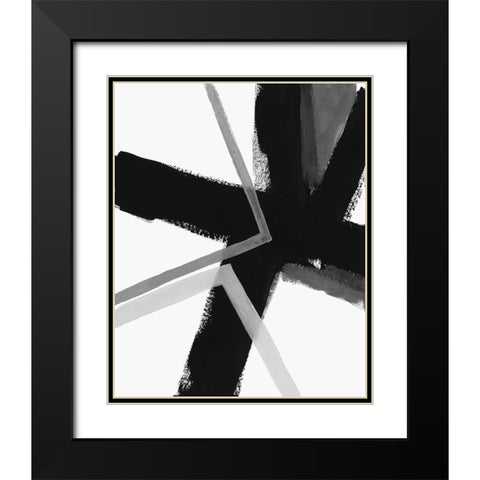 Angular Pulse II Black Modern Wood Framed Art Print with Double Matting by Vess, June Erica