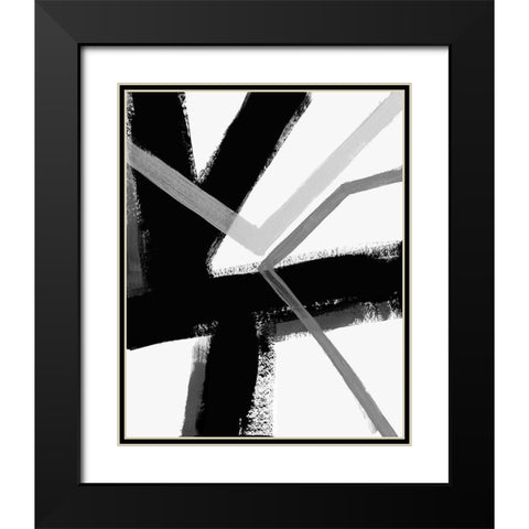 Angular Pulse III Black Modern Wood Framed Art Print with Double Matting by Vess, June Erica