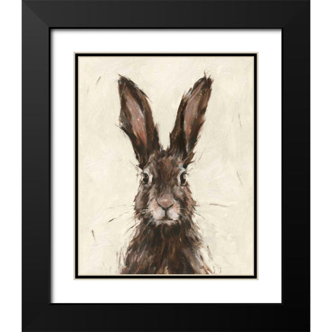 European Hare I Black Modern Wood Framed Art Print with Double Matting by Harper, Ethan