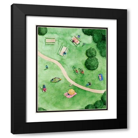 A Day in the Park II Black Modern Wood Framed Art Print with Double Matting by Popp, Grace